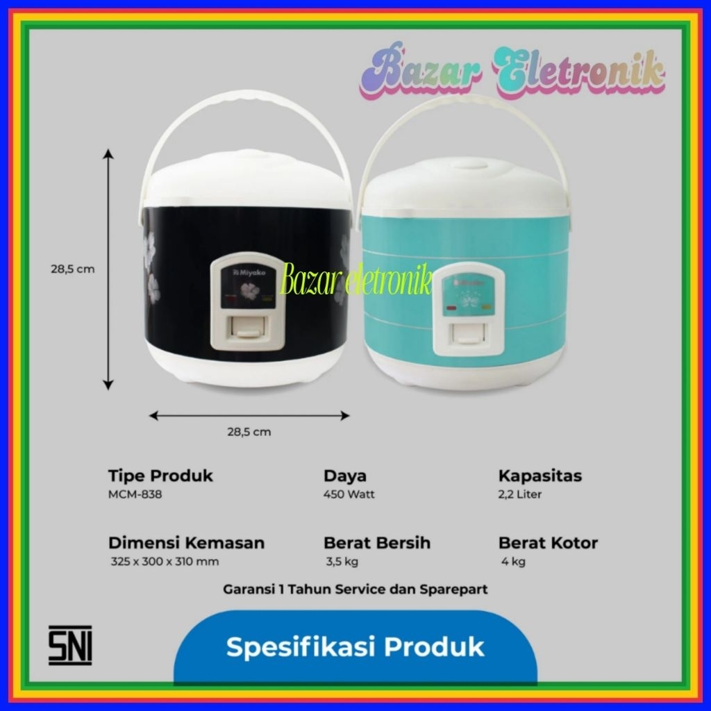 MAGIC COM MIYAKO MCM 838 / MAGIC COM MIYAKO 2.2 LITER / MAGIC WARMER PLUS MIYAKO MCM-838