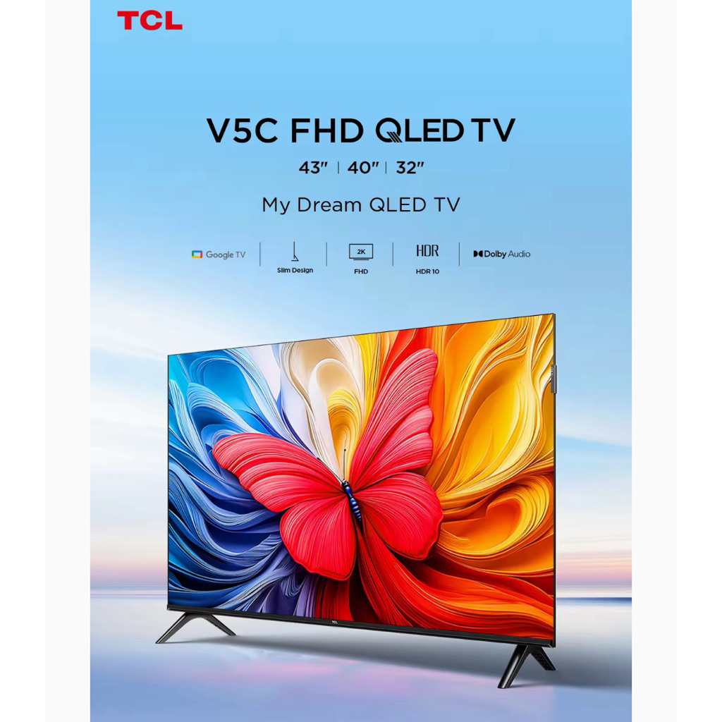 TCL QLED LED Google TV Android Smart Digital TV 32V5C 43V5C V5C 32G9 FHD 40G9 43G9 G9 NEW QLED TV 32
