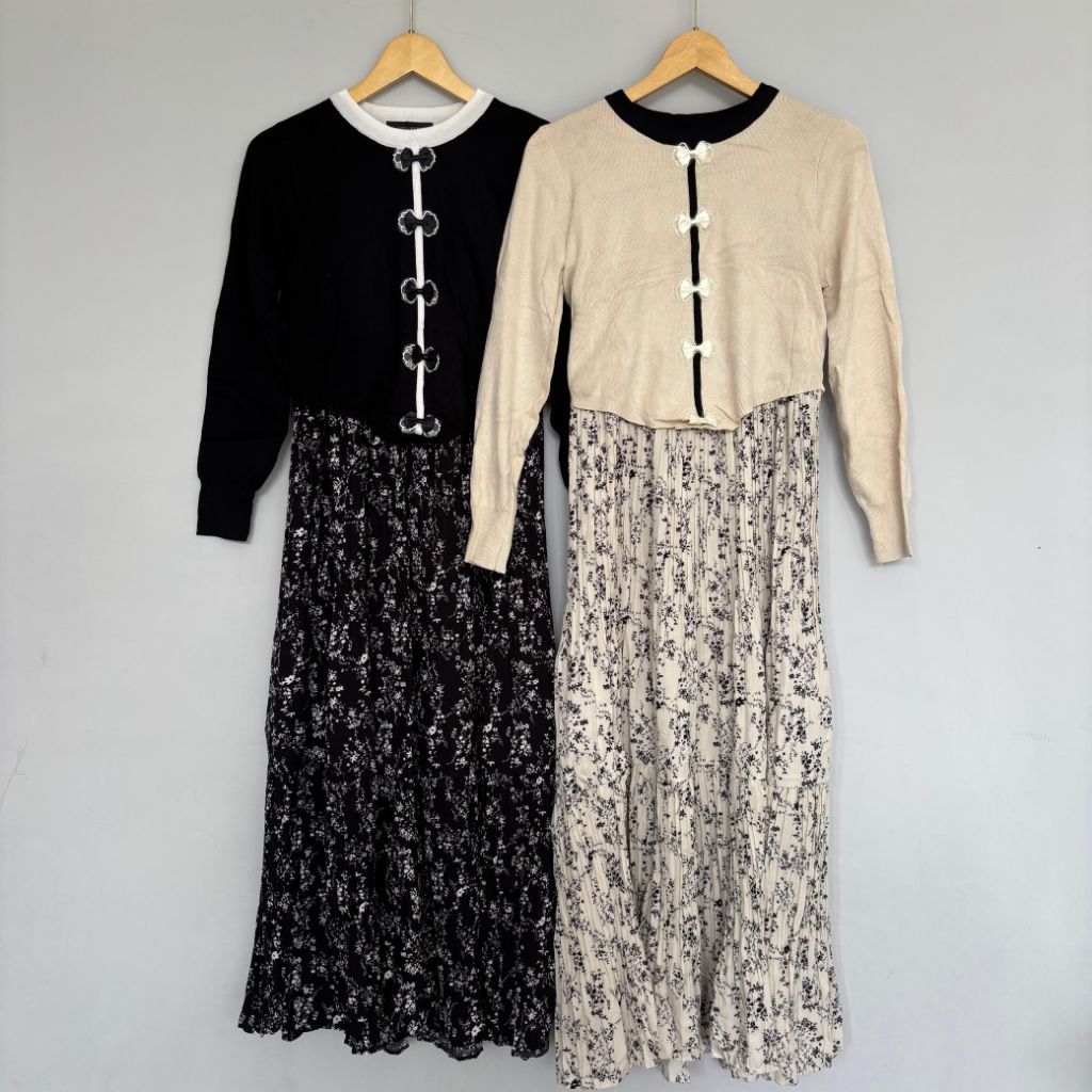 Dress Gamis Motif Salur & Polkadot Premium High Quality byRaviel.co