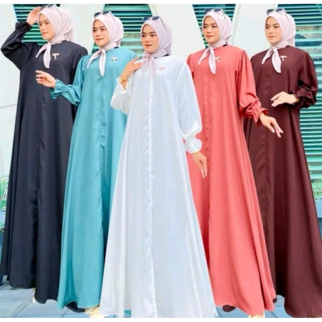 gamis polos Arumi  / gamis simple kekinian / abaya simple & elegan