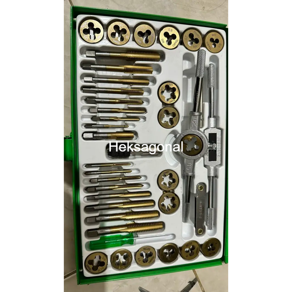 Tekiro Tap And Dies Set 40Pcs Alat Senai & Tap Ulir Baut Senai BPN
