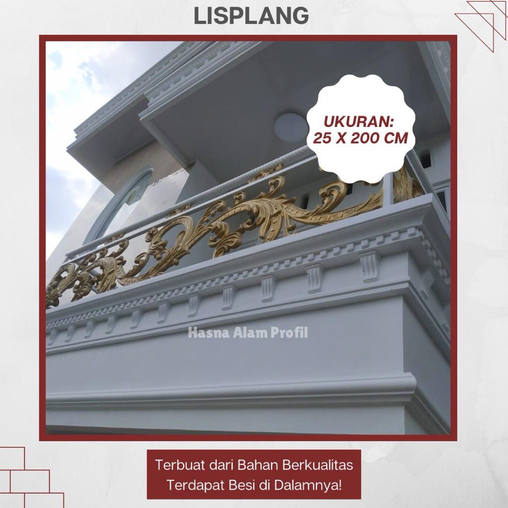Lisplang Beton Klasik 25 x 200 cm – Lis Profil Rumah Klasik, Lis Profil Beton, Dekorasi Bangunan