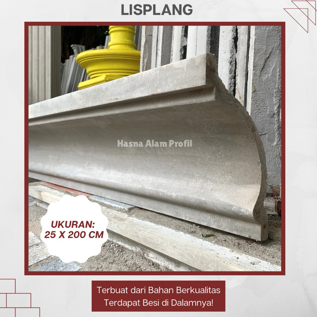Lisplang Beton 25 x 200 cm – Lis Profil Rumah, Lis Profil Beton, Dekorasi Bangunan