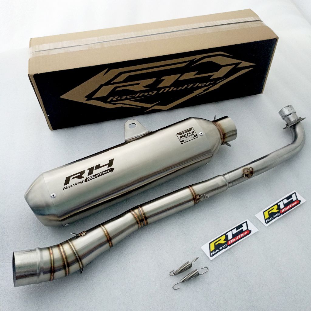 Knalpot racing original R14 Kapsul bas adem untuk motor bebek,astre grand/legenda,Shogun 110/125,sma