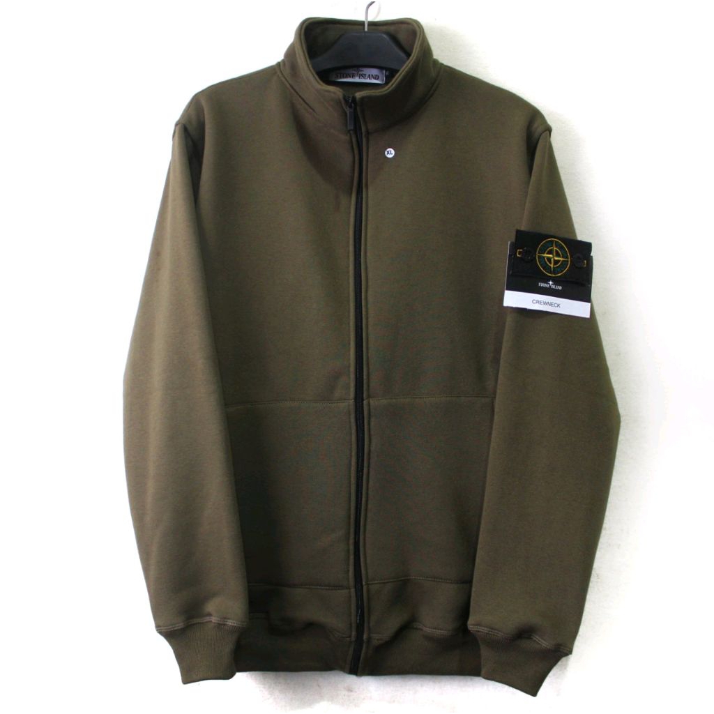 Sweater Traktop Stone Islands warna Army
