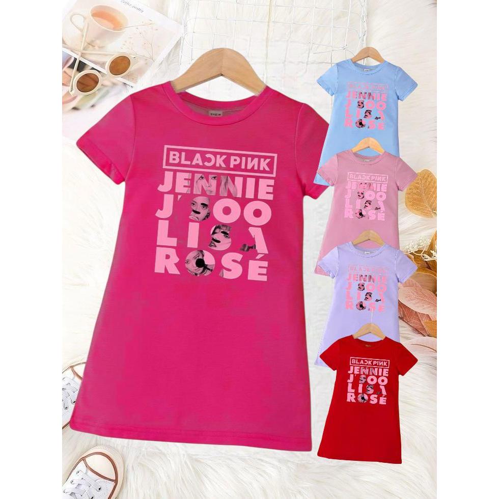 DASTER anak perempuan blackpink / kaos tunik anak cewek k-pop korea 1-12 thn