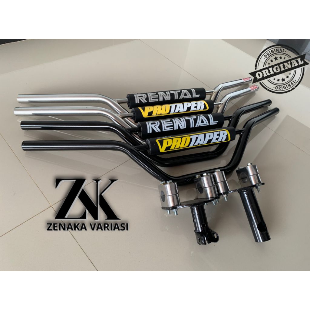 Paketan stang motor custom model trail dan dudukan adaptor untuk semua jenis motor Honda Yamaha Suzu