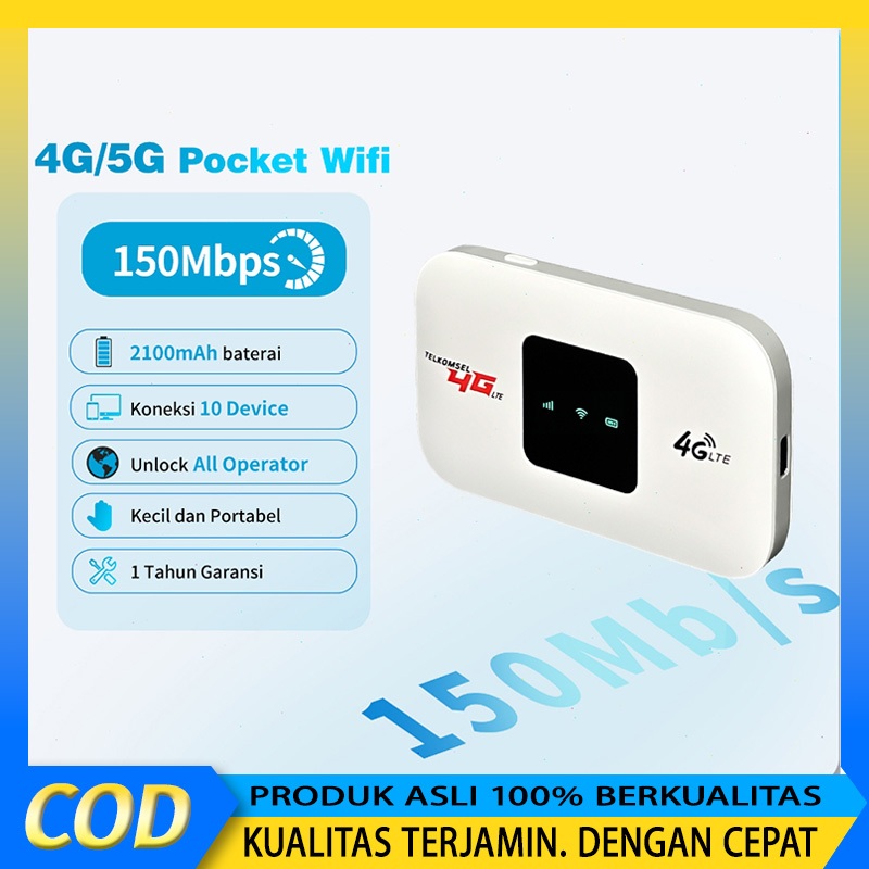 MIFI Router 4G/5G Murah Banget Kecepatan Tinggi 150Mbps Modem All Operator Baterai Tahan Lama