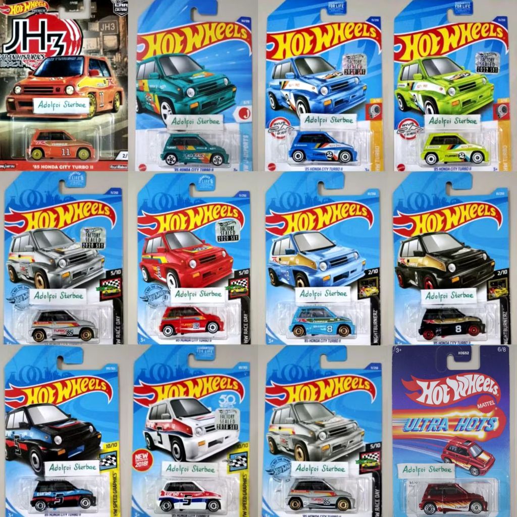 hotwheels hot wheels '85 honda city turbo II 2 factory sealed nightburnerz hw race day hw speed Grap