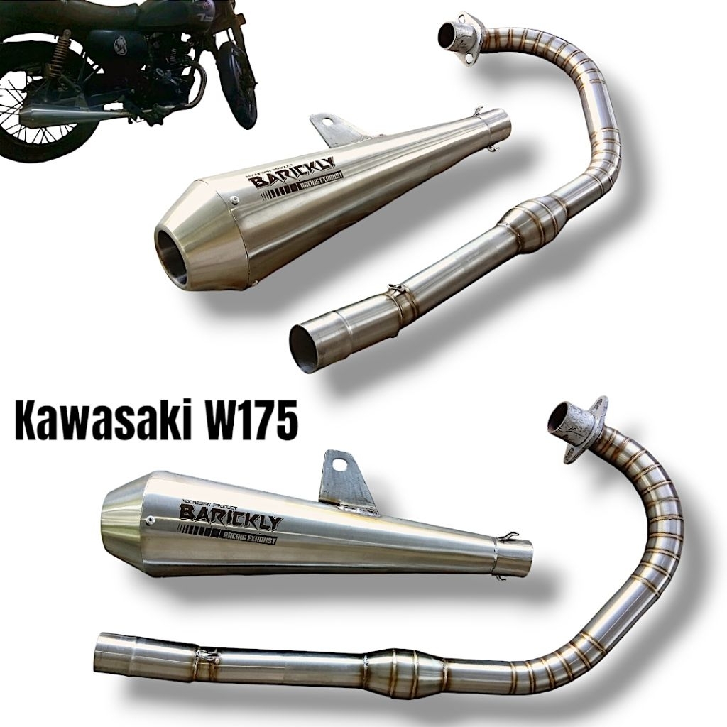 Knalpot Kawasaki W175 SE Custom Original Barickly Racing Tipe Japstyle Bass Mantap Mirip CustomKit C