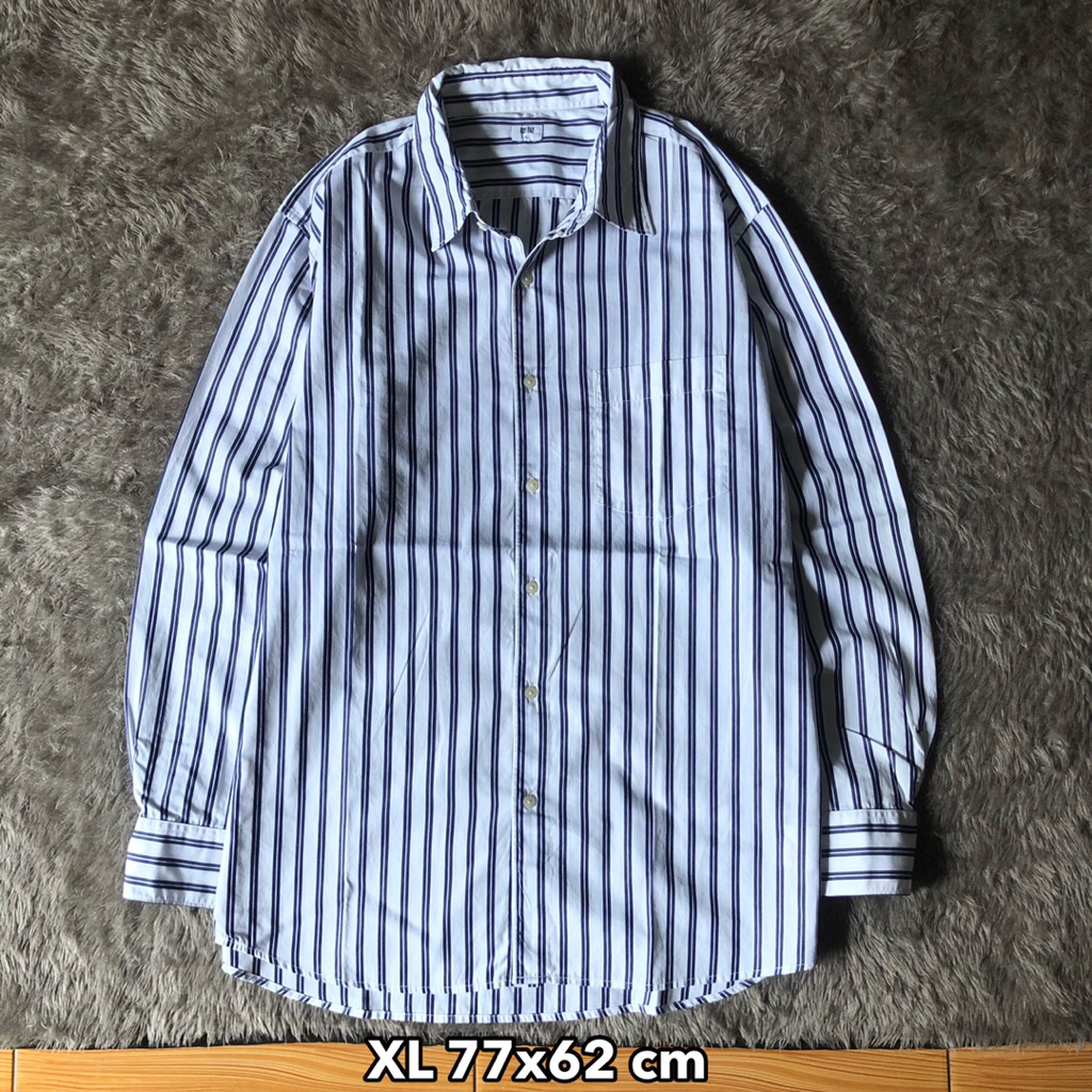 Uniqlo stripe kemeja pria XL