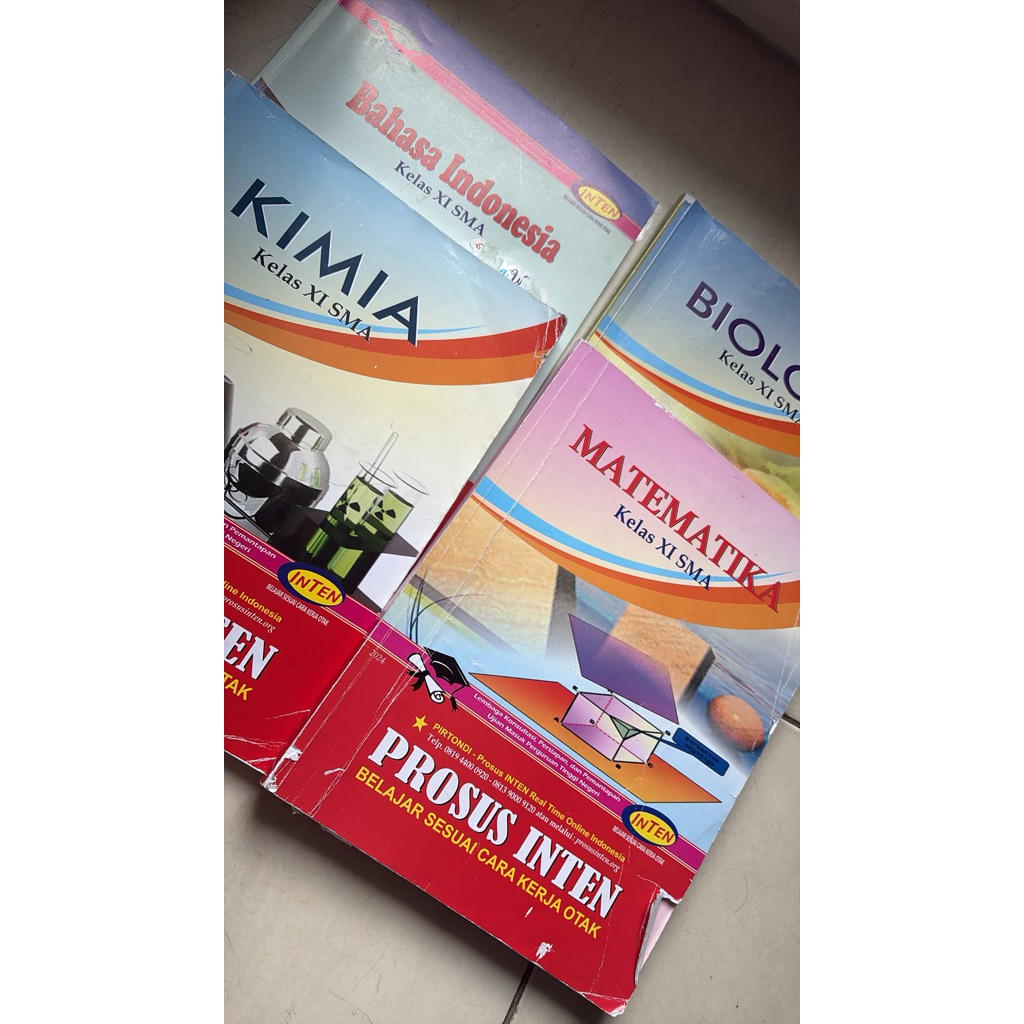 Buku paket Inten (Kimia, matematika, Indo, Biologi) preloved
