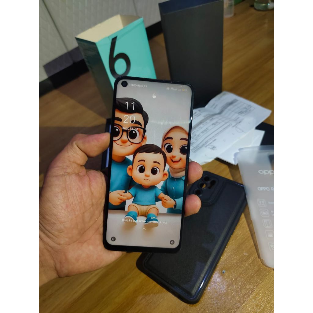 Oppo Reno 6 versi 5g unit hp dan box