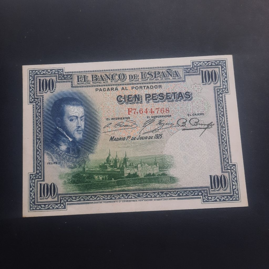UANG SPANYOL SPAIN 100 PESETAS 1925 XF+ ORIGINAL CLASSIC Sn. F 7644768
