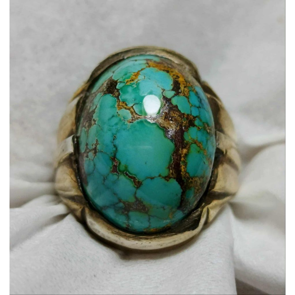 Pirus Persia urat emas indah dan montok Ring Perak HM Classic