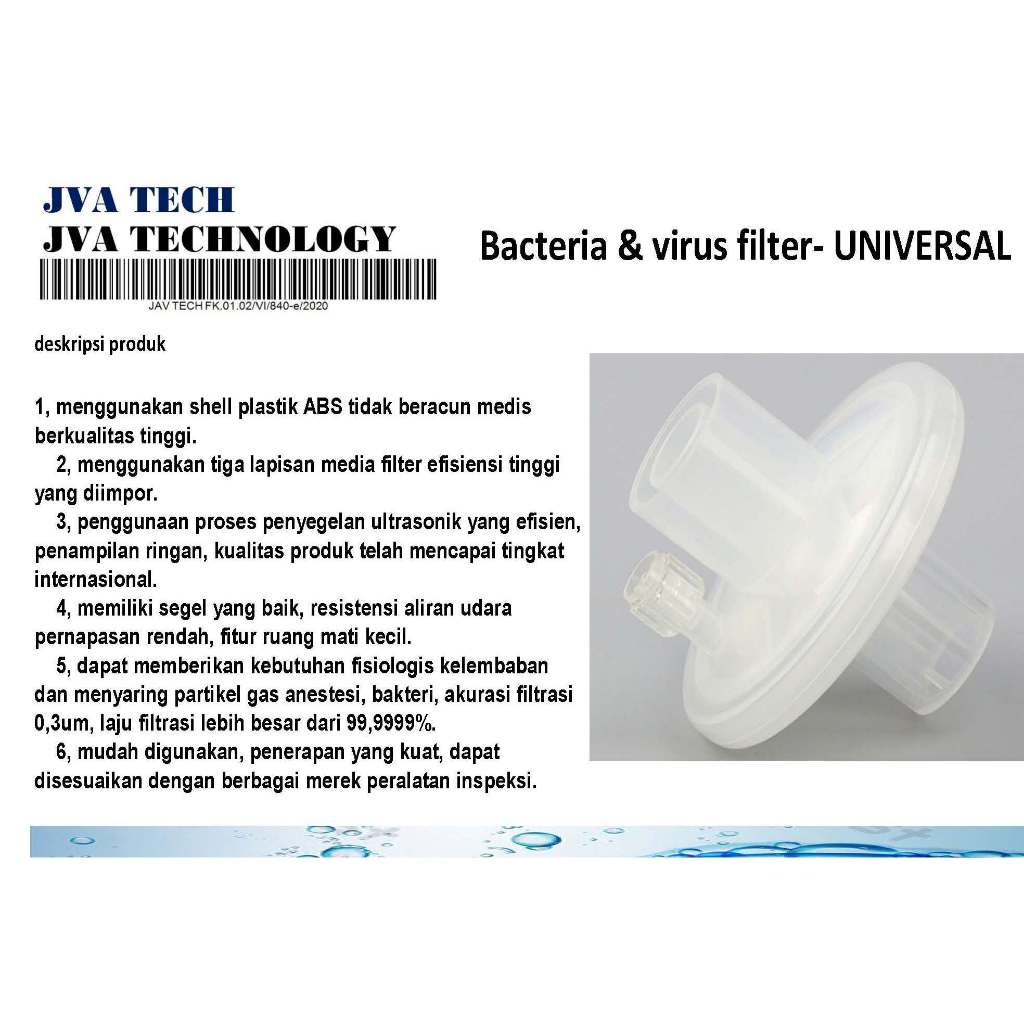 Bacterial/Viral filter, Breathing circuit UNIVERSAL ADULT & PED steril,safety dan manfaat keunggulan