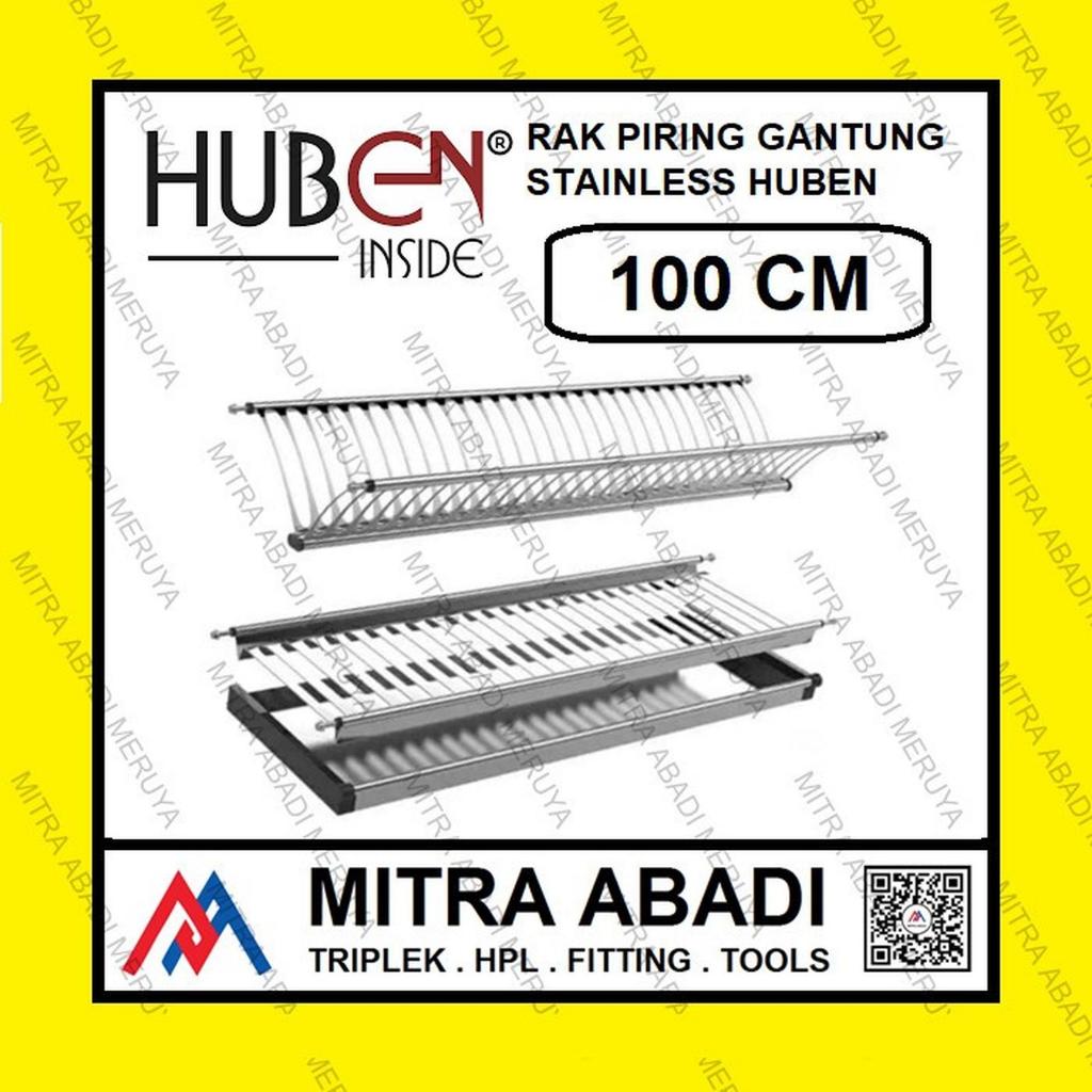 Rak Piring Gantung HUBEN 100cm 100 cm Stainless Steel Dish Rack Gelas