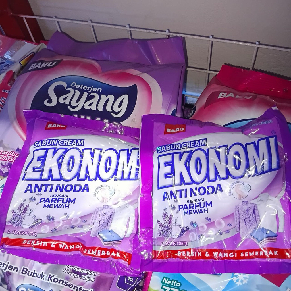 5 SACHET EKONOMI/ WINGS BIRU SABUN CREAM PENCUCI PIRING/PAKAIAN