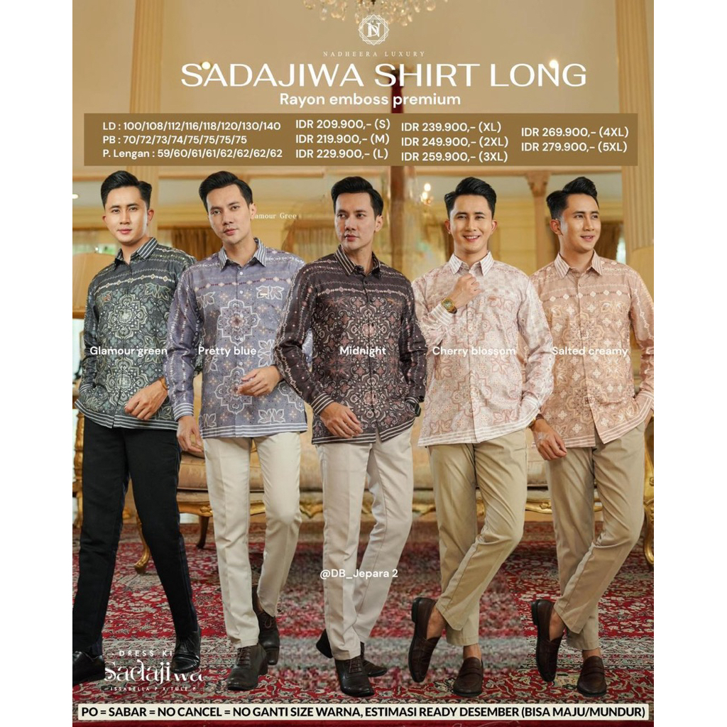 SADAJIWA SHIRT/LONG KEMEJA PRIA MOTIF EXCLUSIVE BY NADHEERA LUXURY