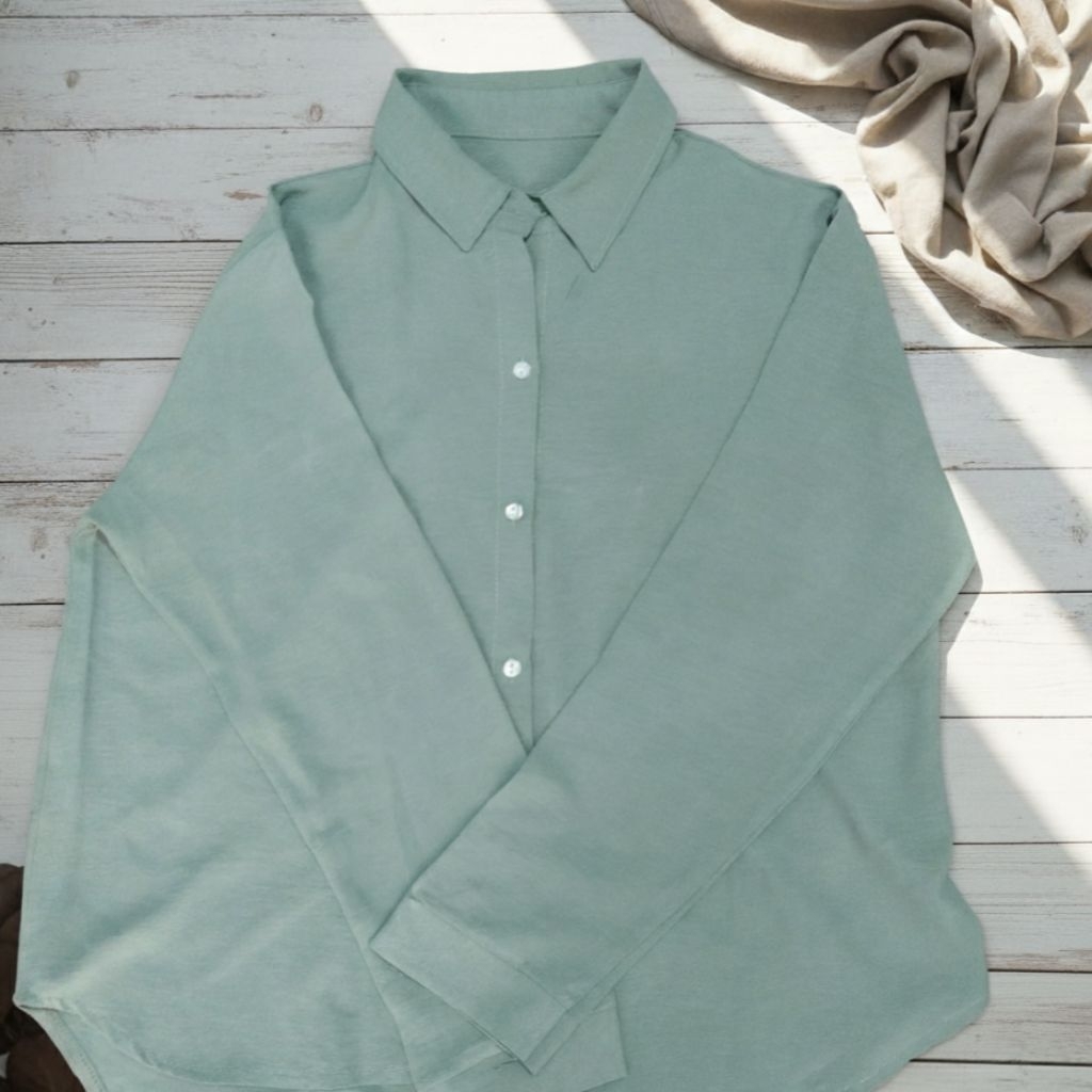 Kemeja Wanita Hijau Tosca