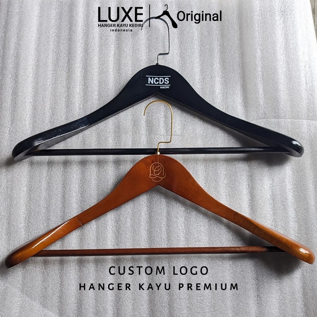BRANDING LOGO  - hanger kayu jastel palang bahu tebal