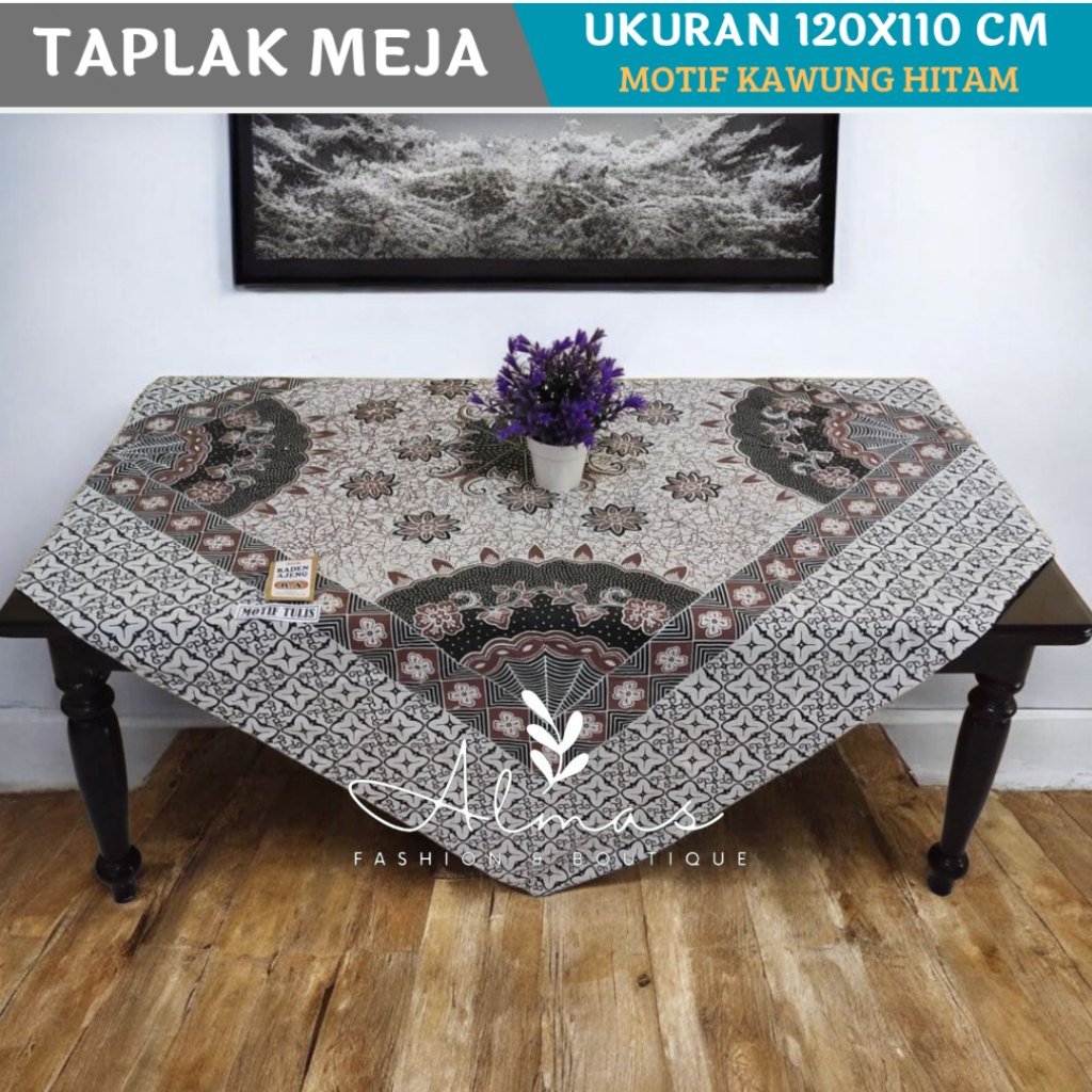 Taplak Meja Tamu Aesthetic Kain Batik Guru Sekolah Segiempat Ori Raden Ajeng Almas Fashion & Boutiqu