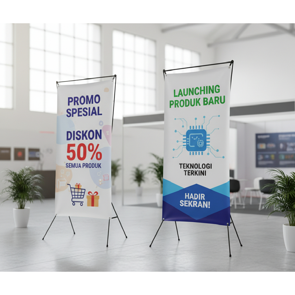 Frame Y Banner 60x160 Besi Rangka Tanpa Banner