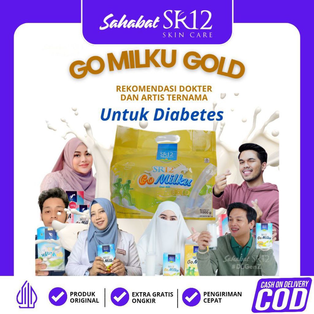 Susu Diabetes 1pack SR12 Official Go Milku Gold Herbal Aman Untuk Lansia Penderita Diabetes  Bonus