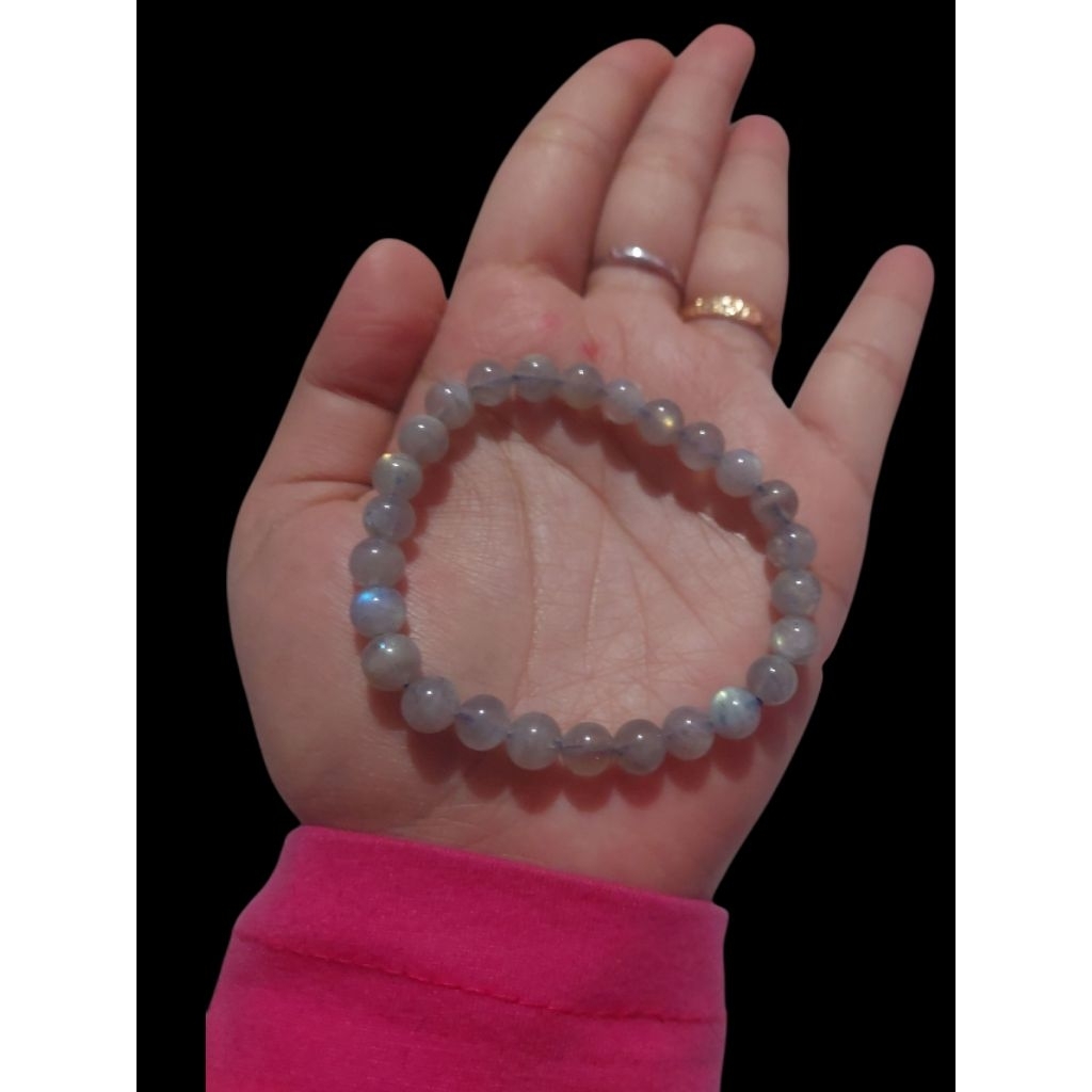 Gelang Batu Natural Labradorite 8mm
