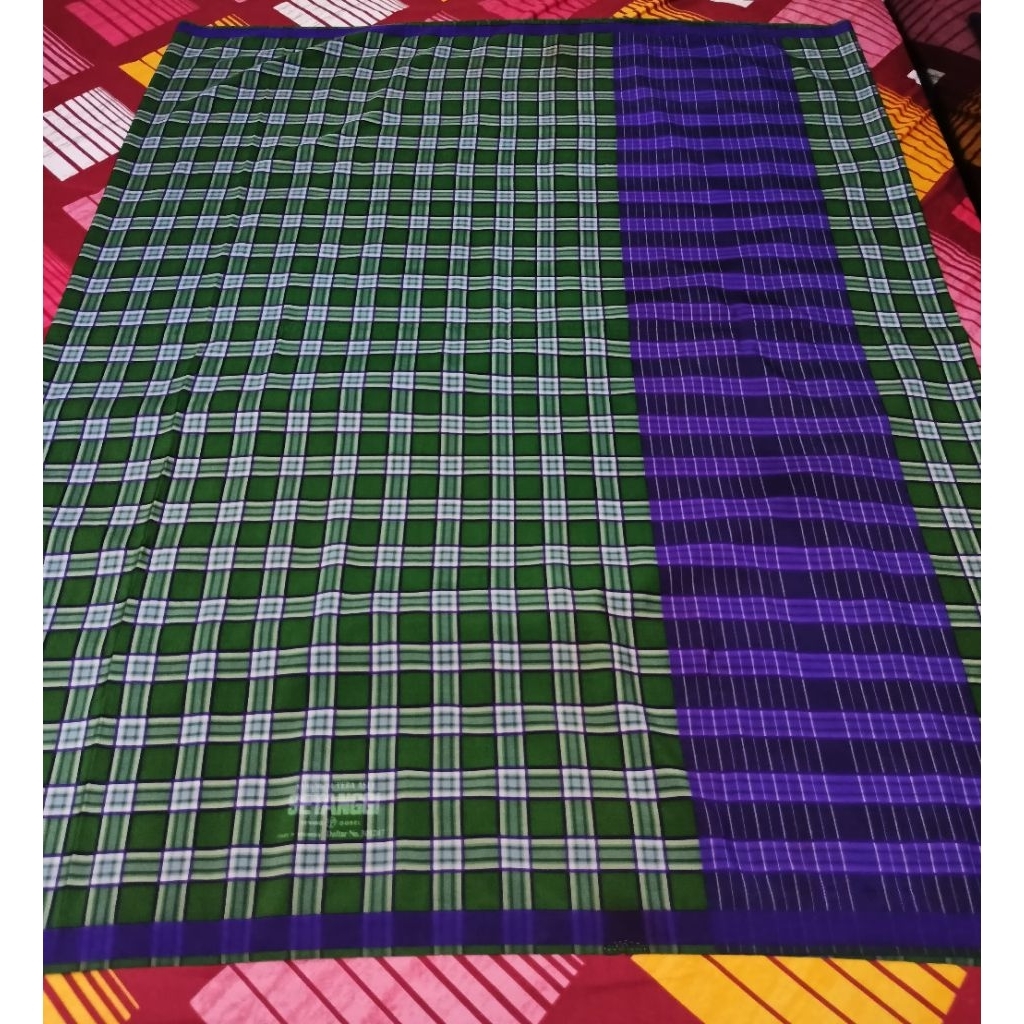 bhs setanggi ful sutra asli warna ijo kotak sedang