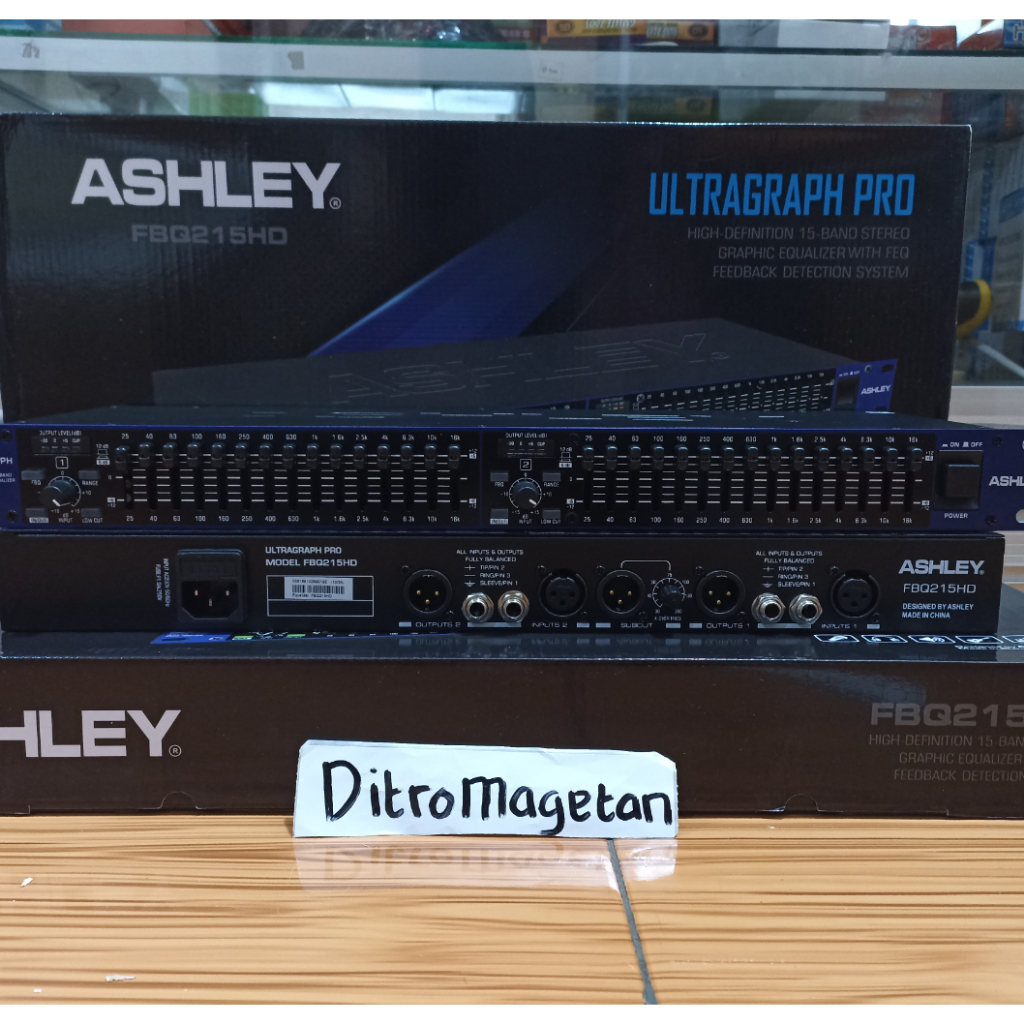 Equalizer Ashley FBQ215HD ORIGINAL  Equalizer With Feedback Detection + Subwoofer Output