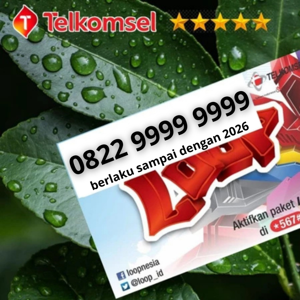 Kartu Perdana Loop Combo Sakti Nomor Cantik SERI 9999 jaringan luas 4g 5g nasional