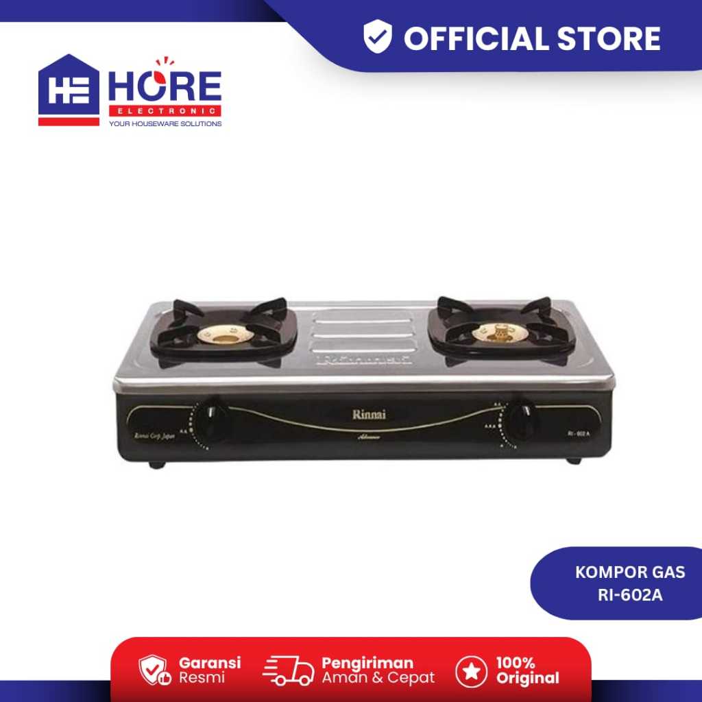 KOMPOR GAS RINNAI RI 602A / KOMPOR GAS RINNAI 2 TUNGKU BURNER HEAD KUNINGAN RI 602 A