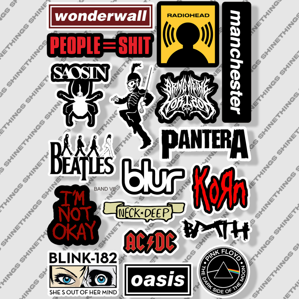 Sticker BAND OASIS BMTH MCR BLUR Anti air berbahan Vinyl