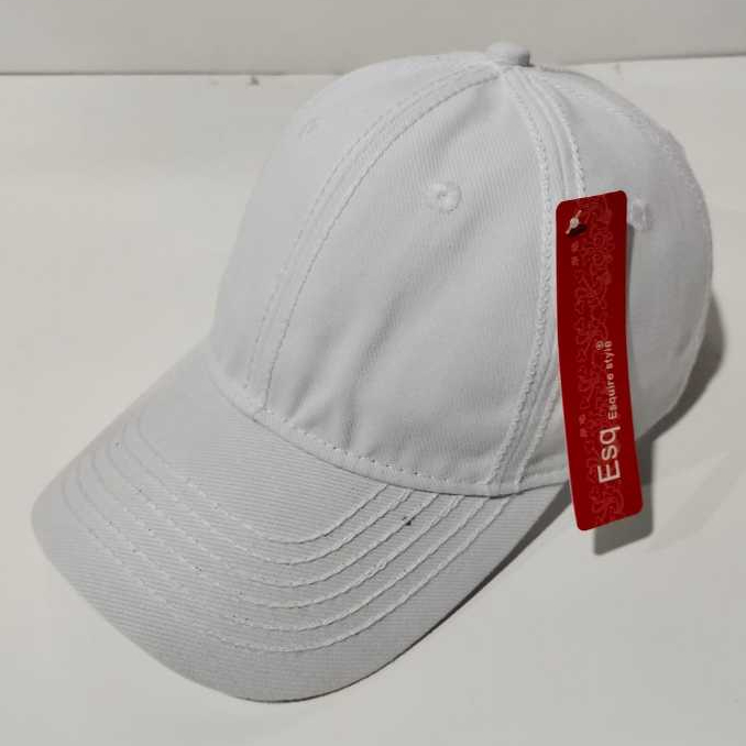 Baseball Topi Polos Warna Putih Rafel Cakop Besi Pria Wanita Premium