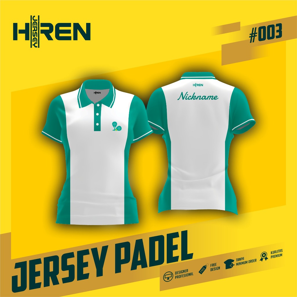 JERSEY PADEL PREMIUM | HREN PADEL 003 JERSEY PADEL CORAK | JERSEY OLAHRAGA PADEL | JERSEY SATUAN | B