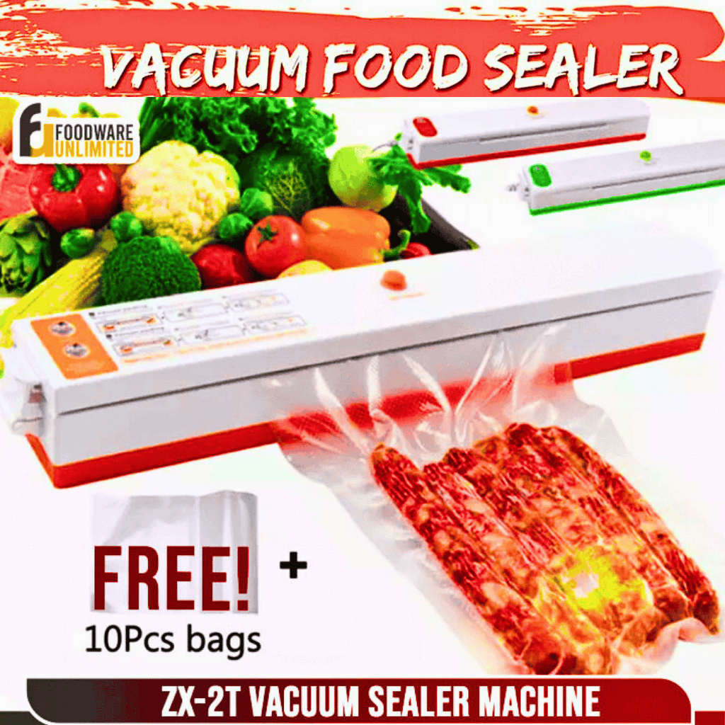 Taffware Alat Vakum Makanan Frozen Food Homemade Plastik Vacuum Sealer Packaging Machine + 10 Bag