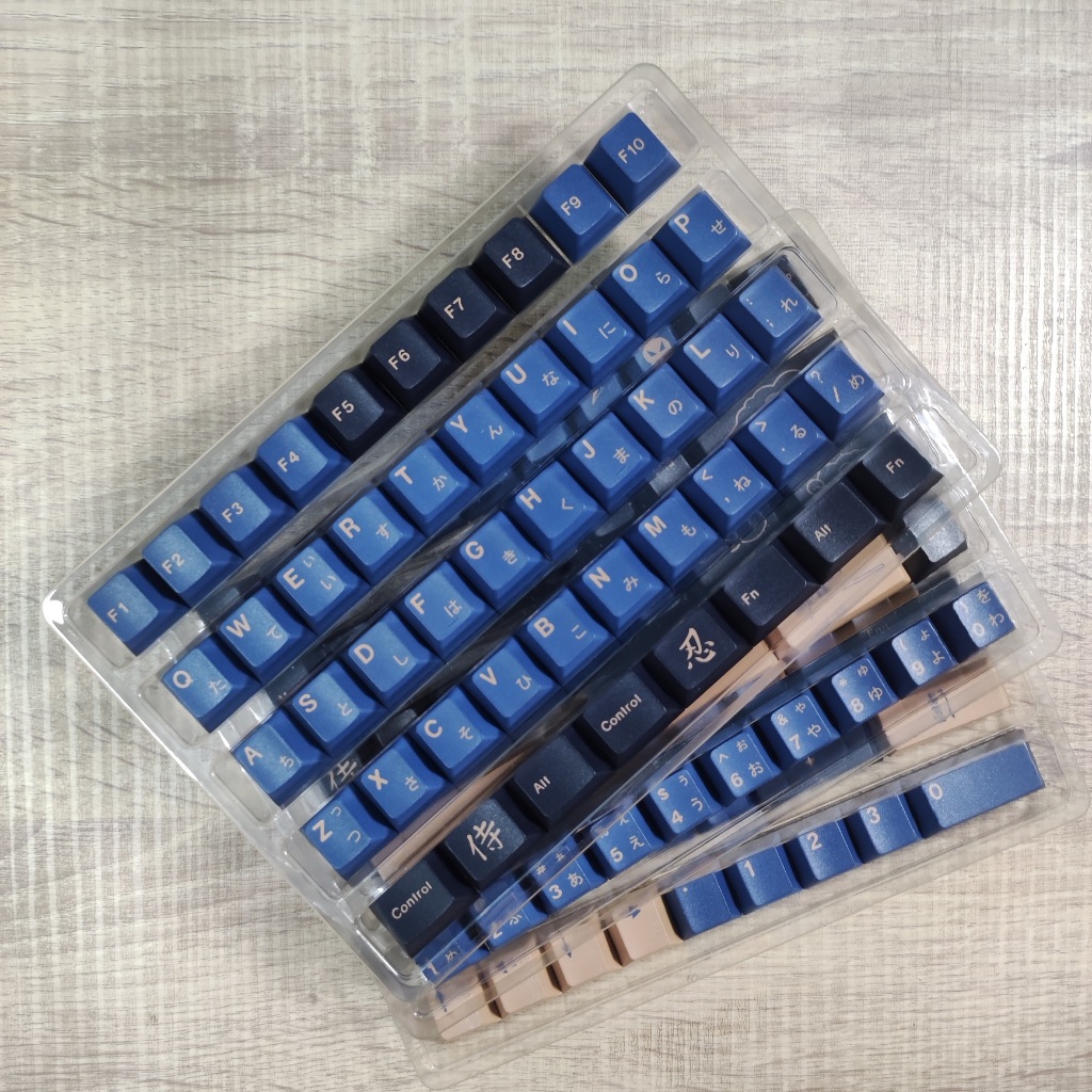 Keycaps PBT Dye Sub Samurai Blue Japanese Root Cherry Profile Yongqiu WS GMK Gaming Keyboard