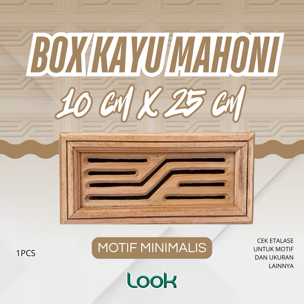 [ 10 X 25 ] Loster Box Kayu Mahoni | Ventilasi Udara Mahoni 10x25 GAMBAR MINIMALIS