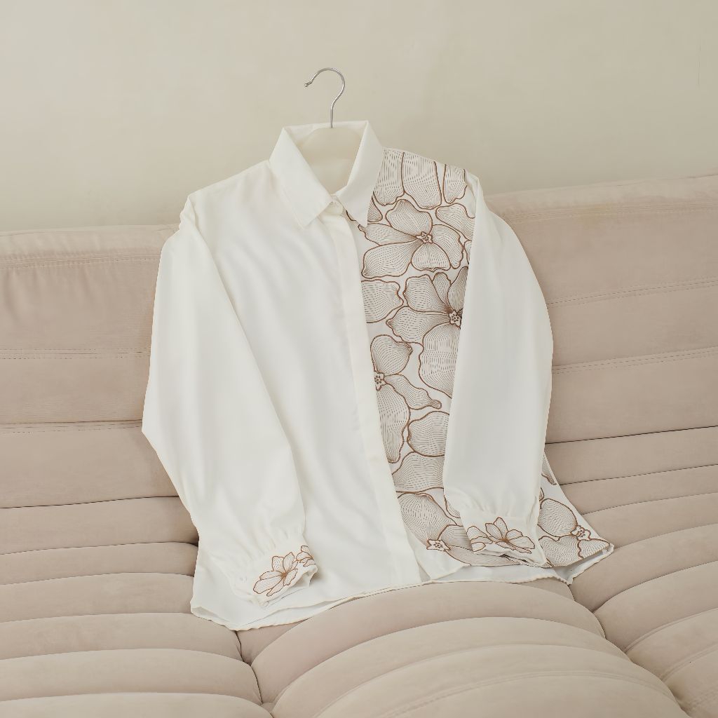 LUISA SHIRT | ATASAN WANITA BORDIR PREMIUM  | KEMEJA STYLISH KEKINIAN