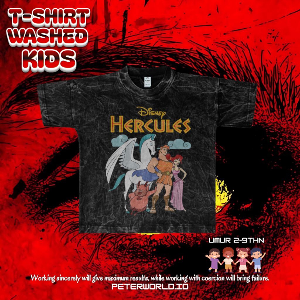 Kaos Disney Hercules Anak Washing Oversize Vintage Tee | Kaos Oversized | Kaos Anak Washing | Oversi