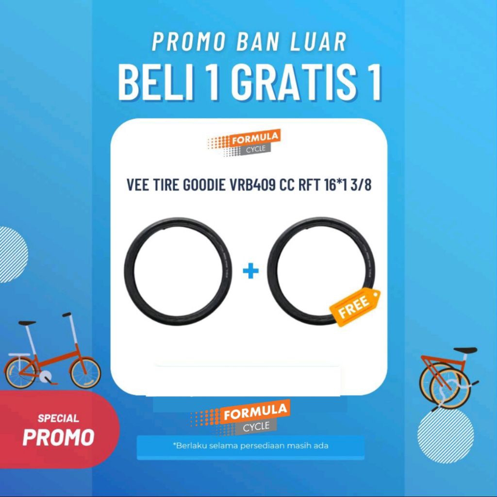 BUY 1 GET 1 BAN LUAR VEE TIRE GOODIE VRB409 CC RFT 16X1.3/8