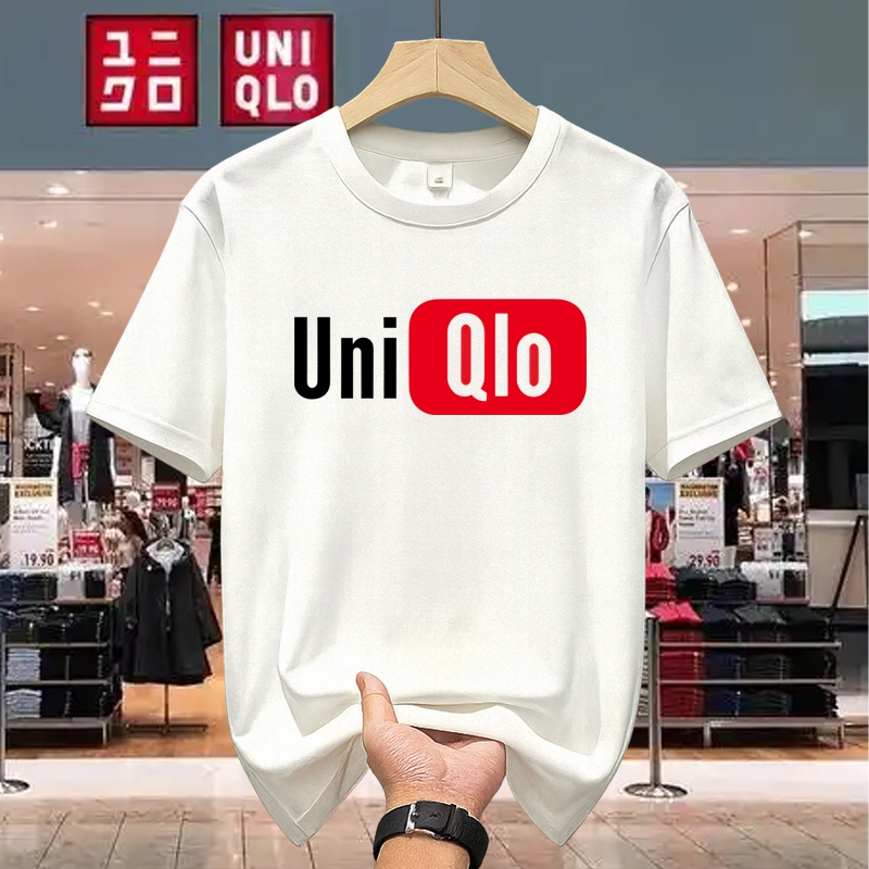 Kaos Uniqlo Original Pria Bahan Katun 100% Logo UniQlo Desain Simple T-shirt Casual Harian