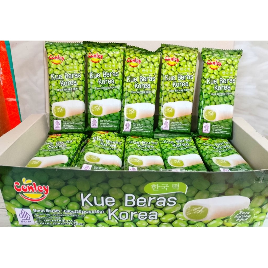 KOREAN Kue Viral Mochi Conley Kue Beras Korea 600gr @20 Pcs ( Kacang Hijau & Kacang Merah) Enak Best
