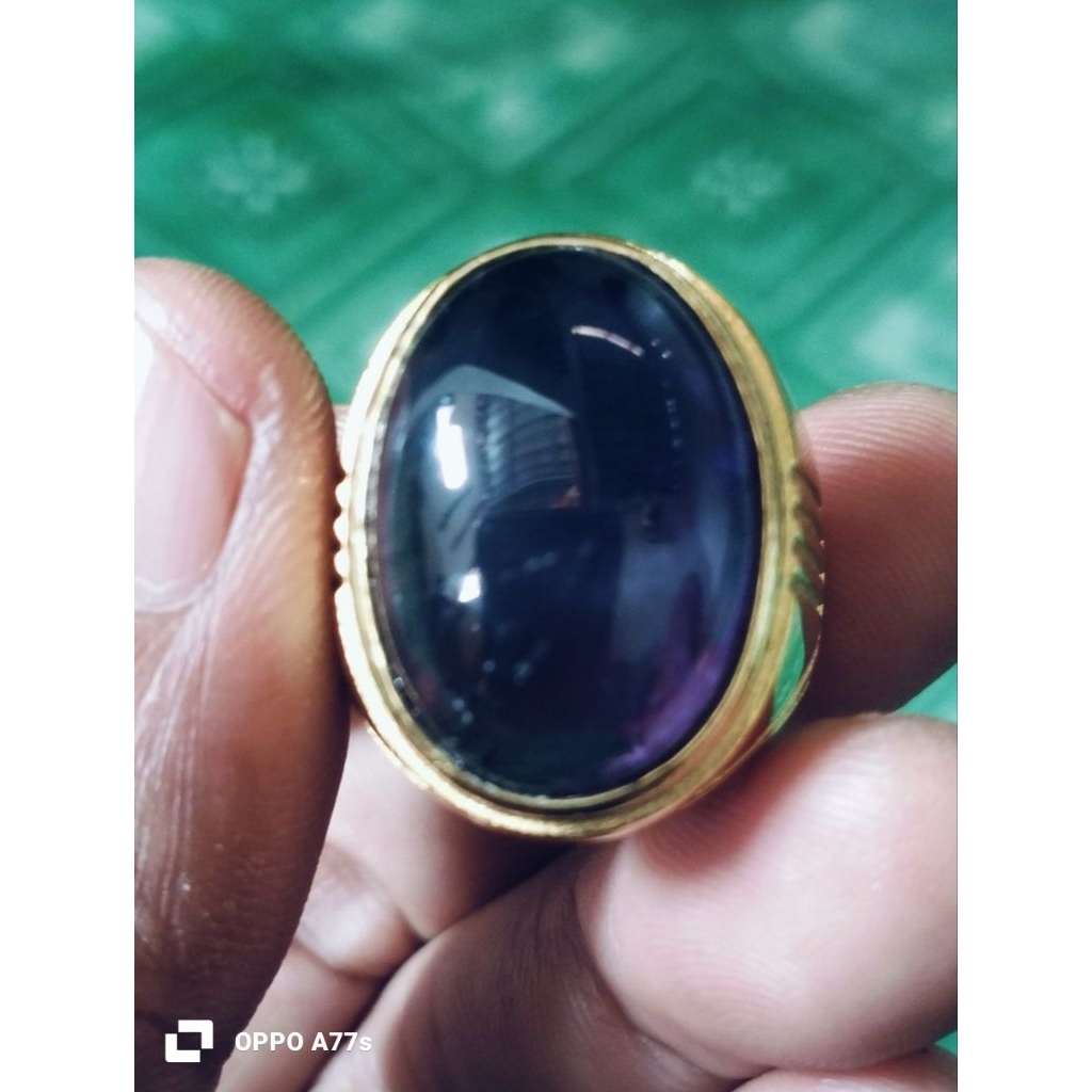 natural batu cincin kecubung ungu tua lawasan