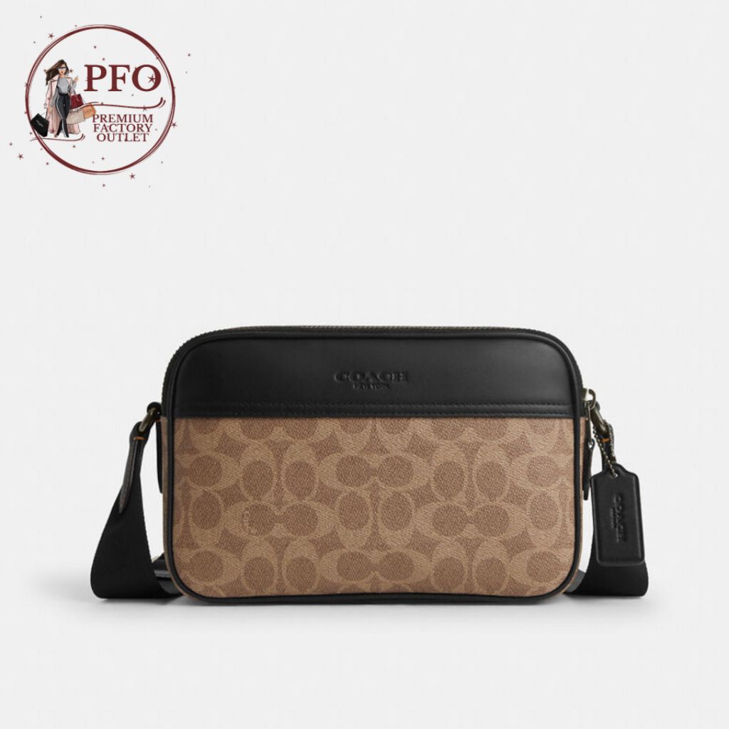 TAS CV921 CX140 Graman Crossbody Bag in Leather Signature Canvas