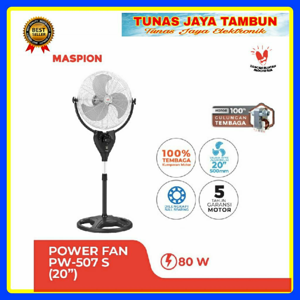 Kipas Angin Berdiri Maspion Pw 507 / Maspion Power Fan 20 inch / PW 507S