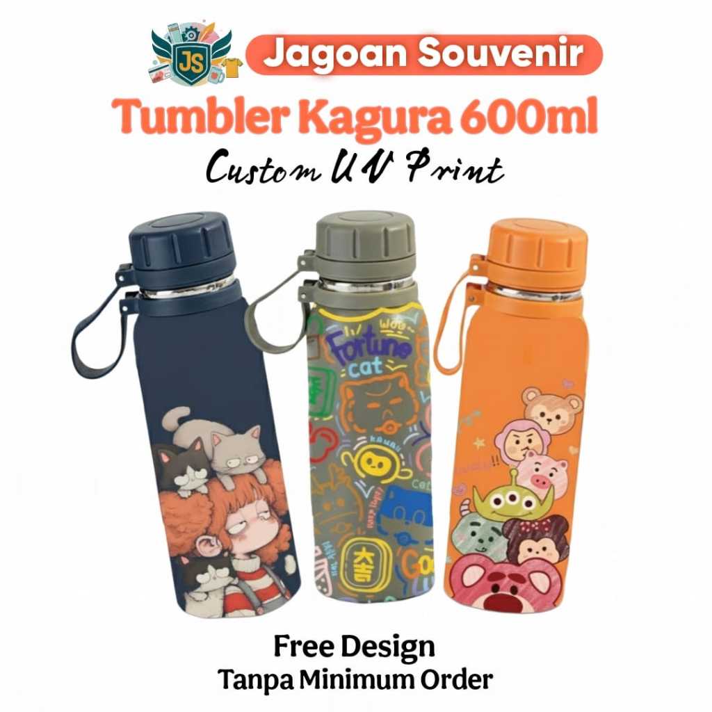 Custom Tumbler Kagura 600ml Cetak UV Full Color Souvenir / Promosi