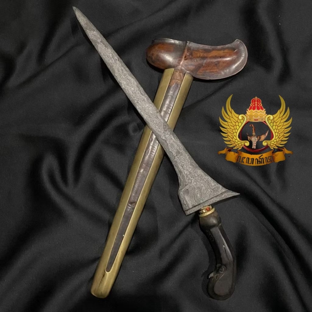 Kris Tilam Upih Pamor Wos Wutah Tangguh Mataram  Warangka Ori Bawaan