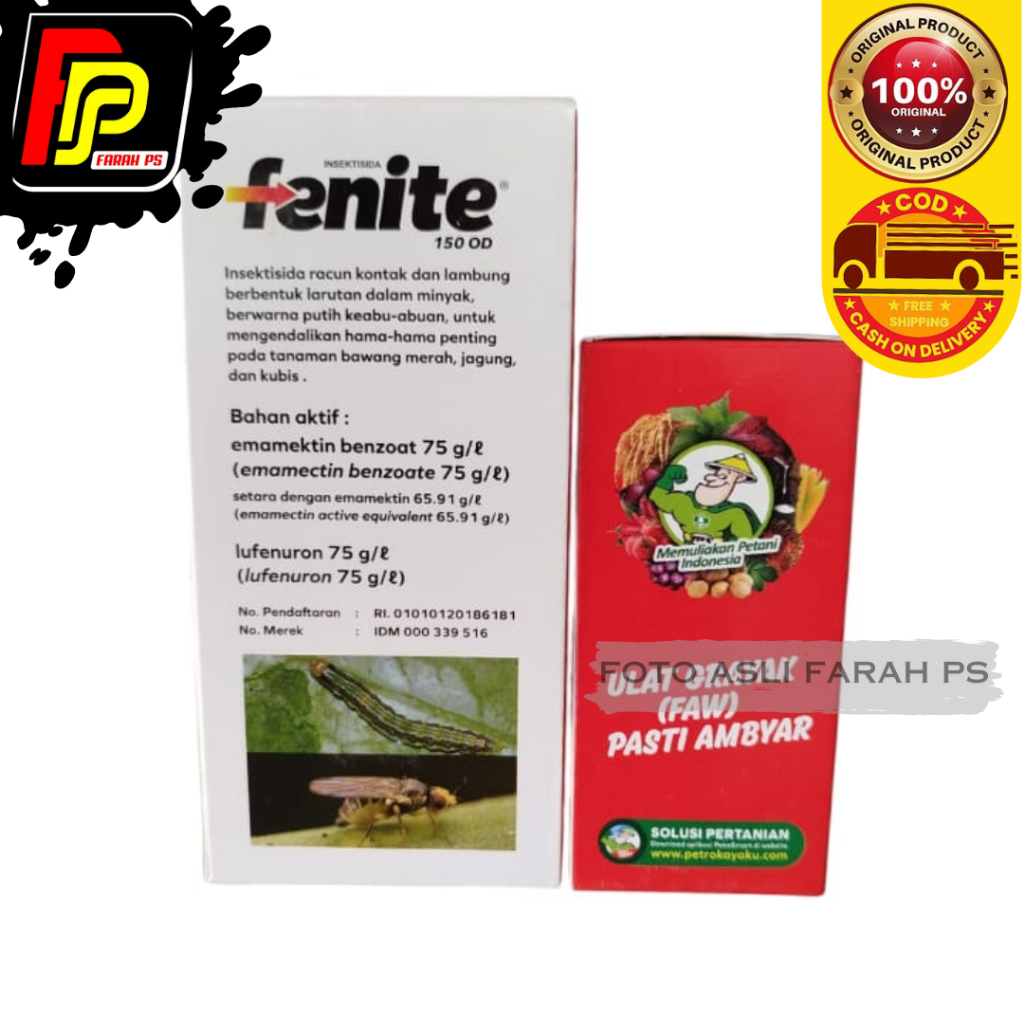 Fenite Obat Ulat Grayak Tanaman Jagung 100ml/200ml - Obat Ulat Fenite 150 OD-100 Ml Double Bahan Akt